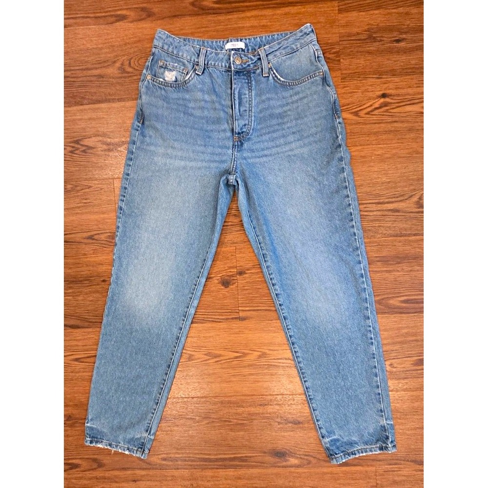 Forever 21 Premium Blue Light Wash Denim Straight Jeans 5-Pocket Button Fly